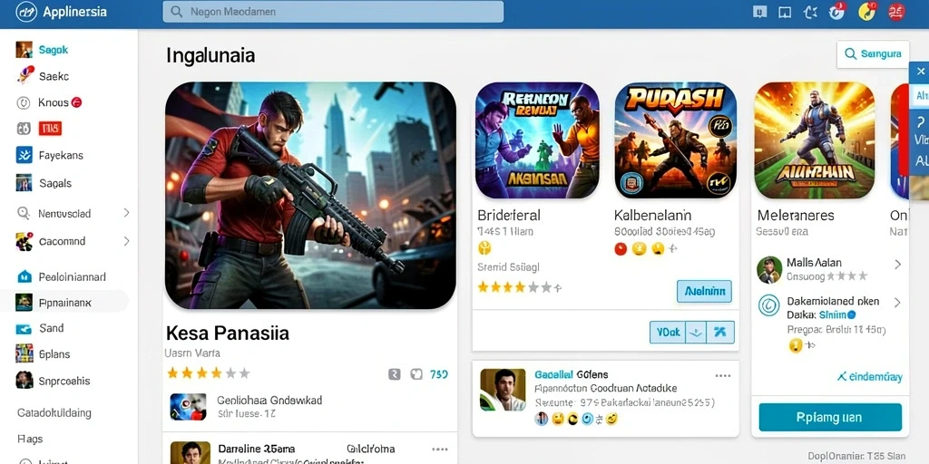 Tampilan utama permainan dengan karakter yang lucu.